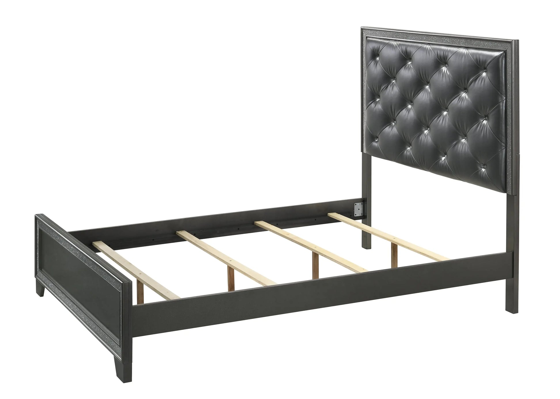 Kaia Gray Queen Panel Bed Crown Mark