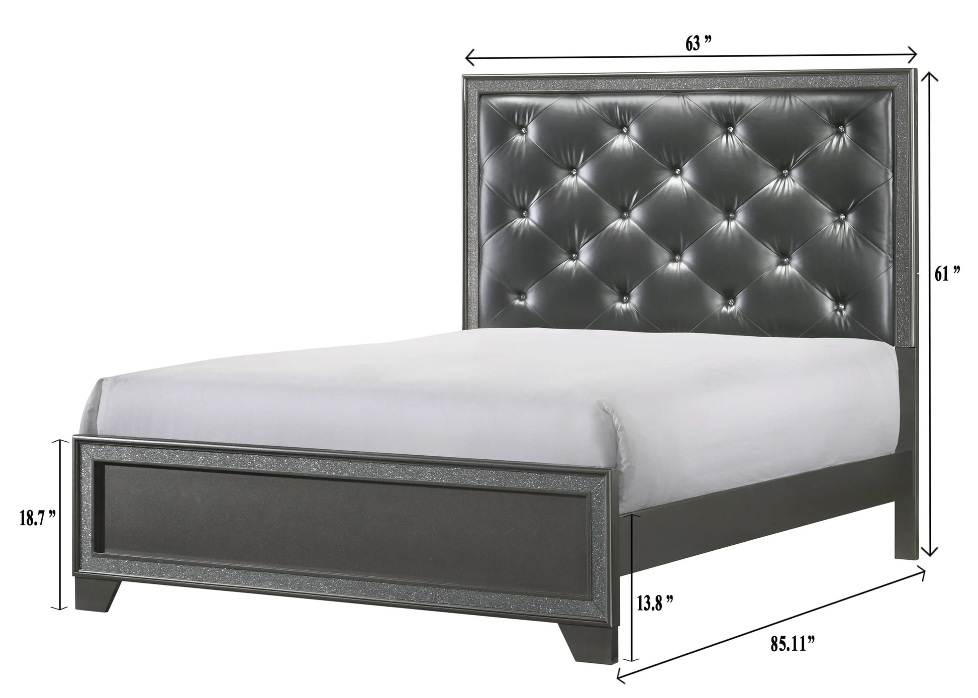 Kaia Gray Queen Panel Bed Crown Mark