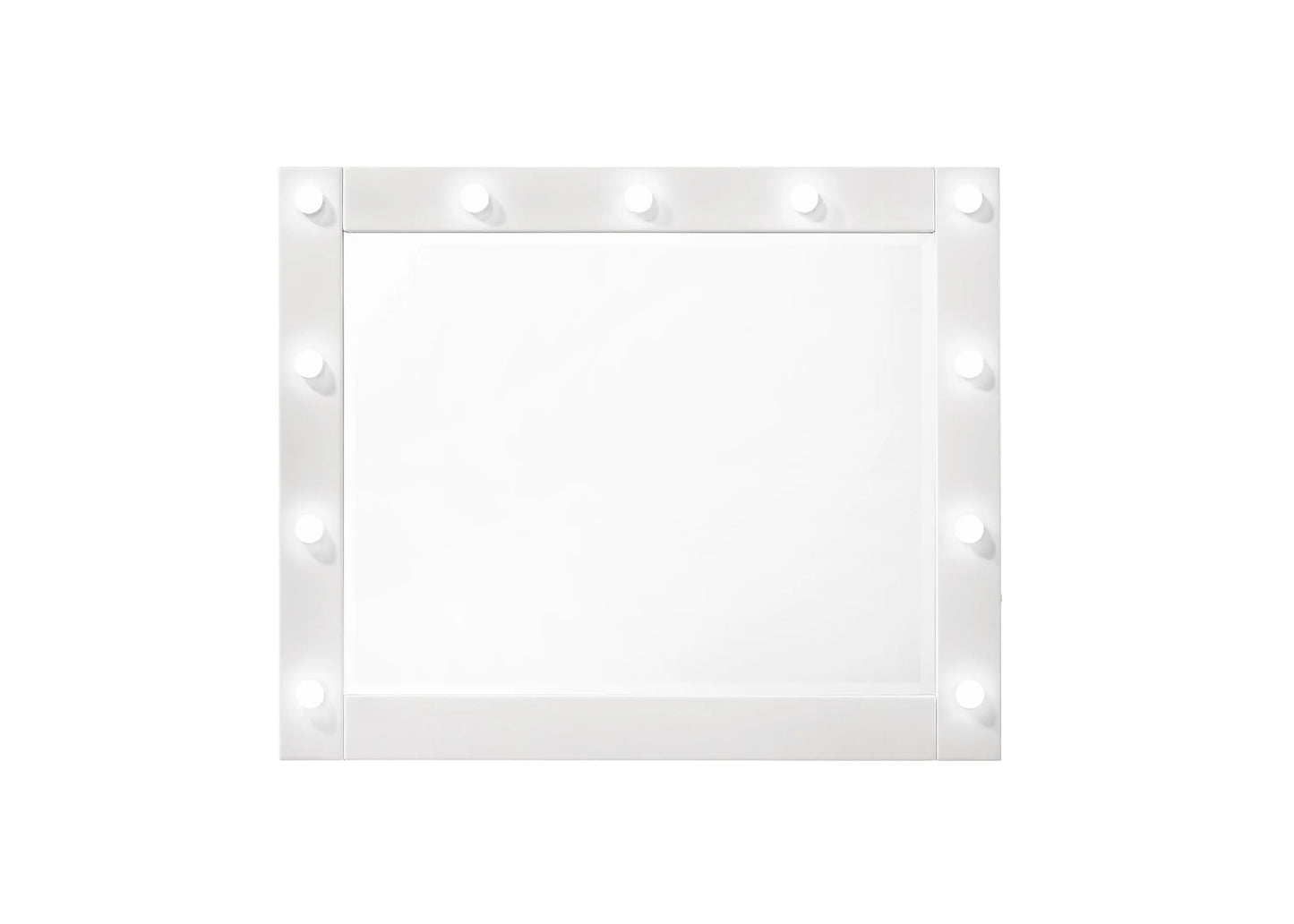 Avery White Makeup Vanity Set with Lighted Mirror Crown Mark