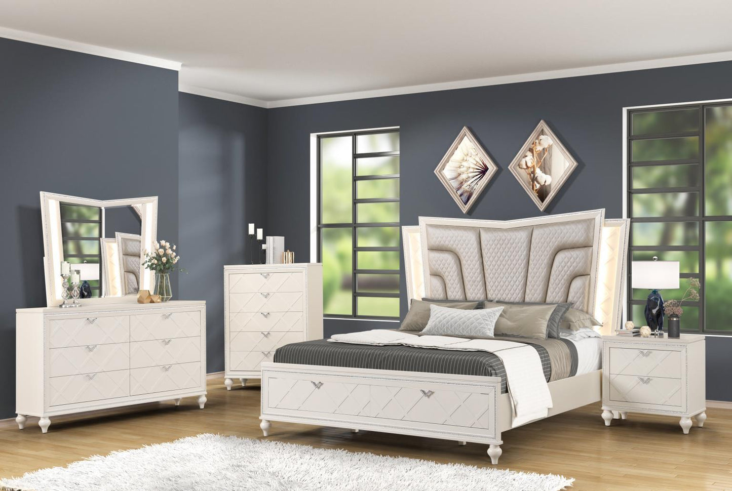 Grace Queen Bed, Dresser & Mirror Massa Gallery Furniture