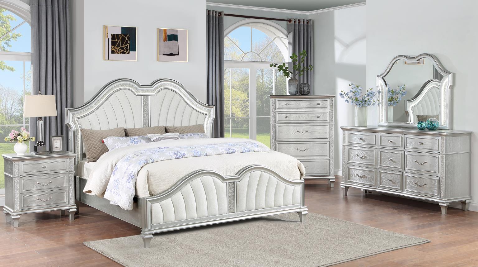 Izabella 4-piece Bedroom Set with LED Massa Gallery Furniture