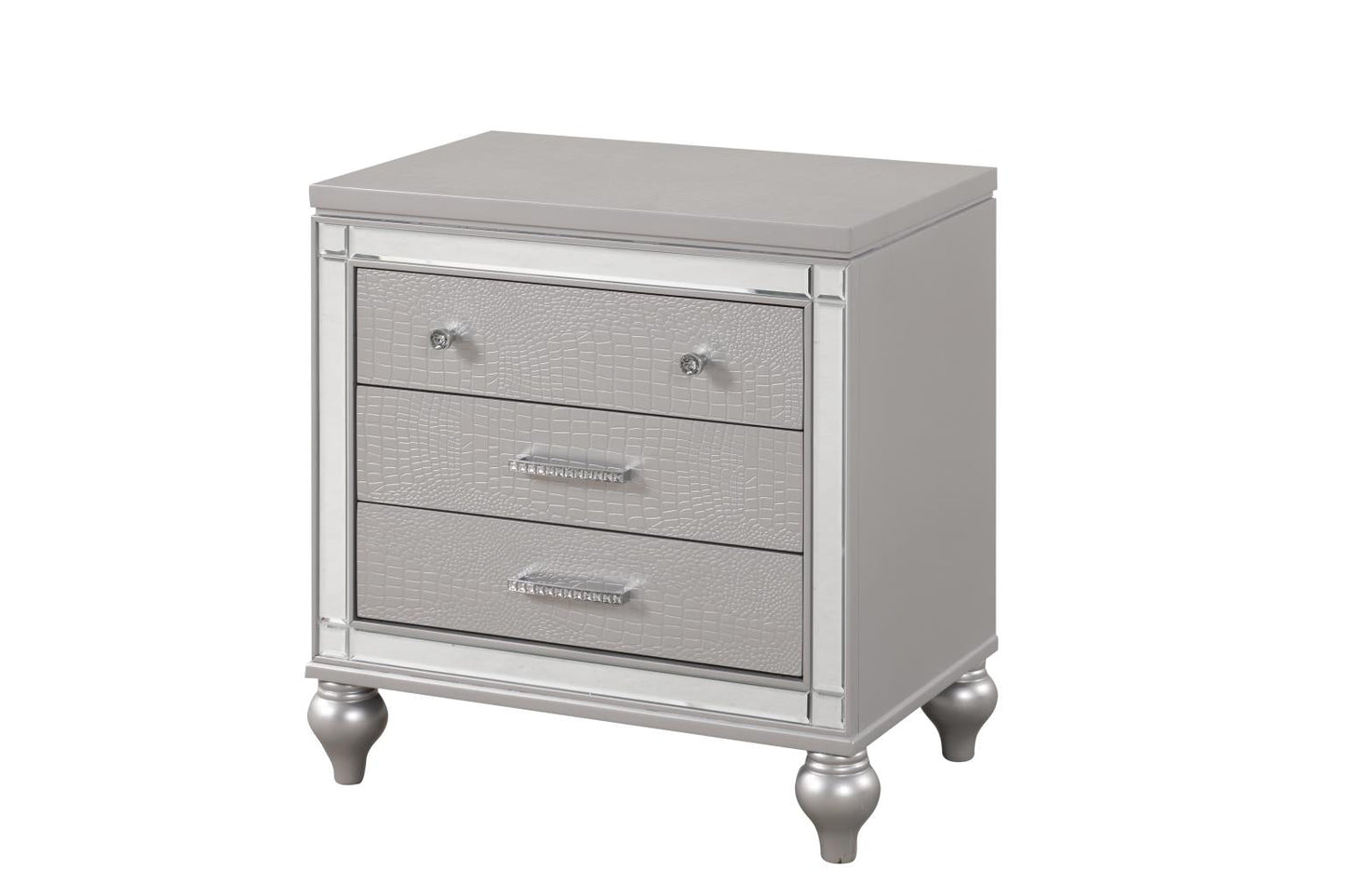 Emma Silver Nightstand Massa Gallery Furniture