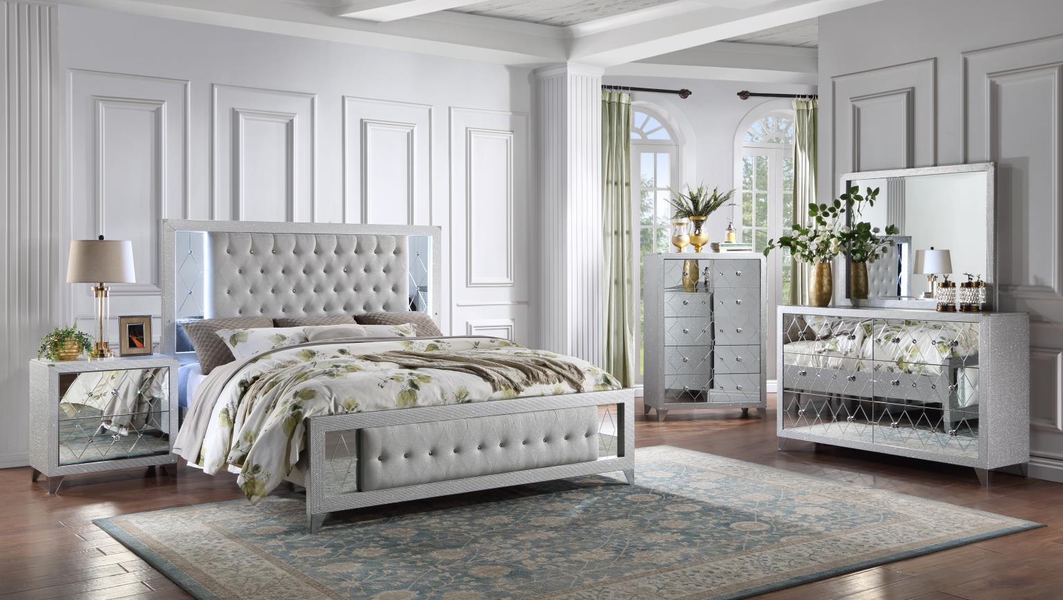 Zara Queen Bed, Dresser, Mirror & Nightstand Massa Gallery Furniture