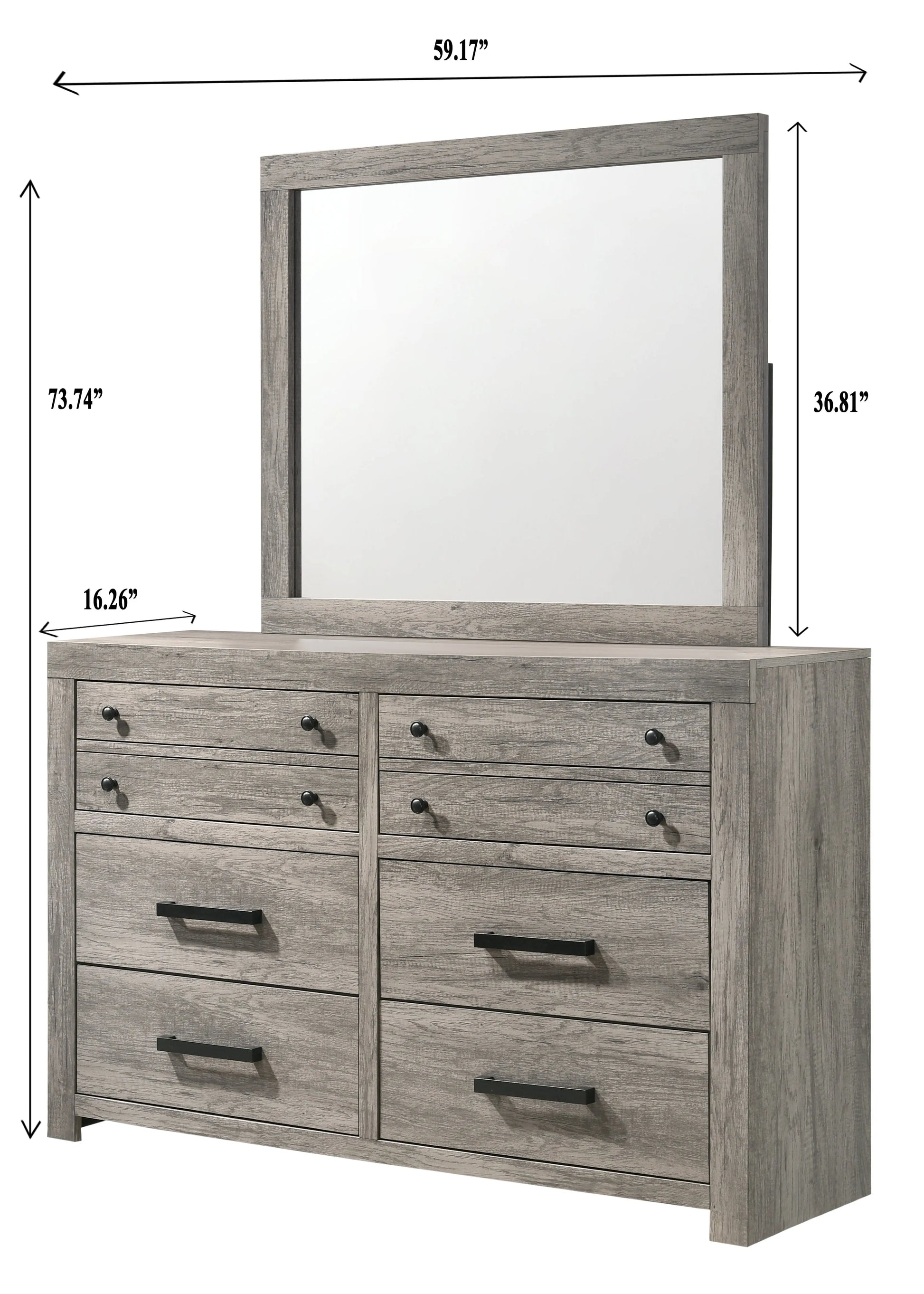 Tundra Gray Dresser Crown Mark