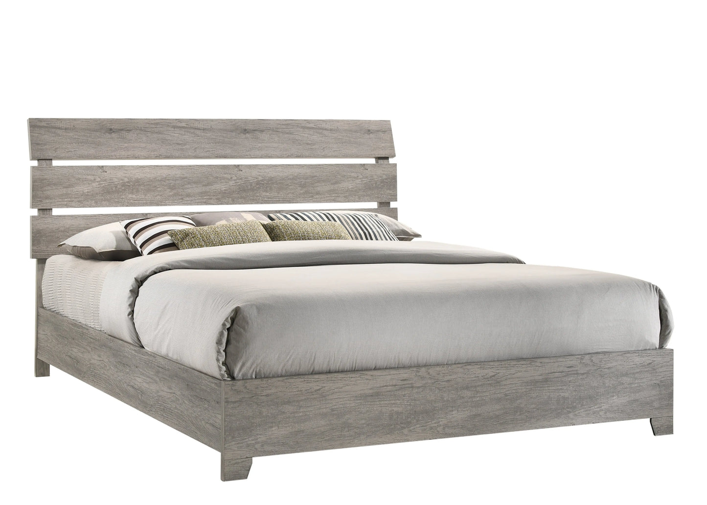 Tundra Gray King Platform Bed Crown Mark