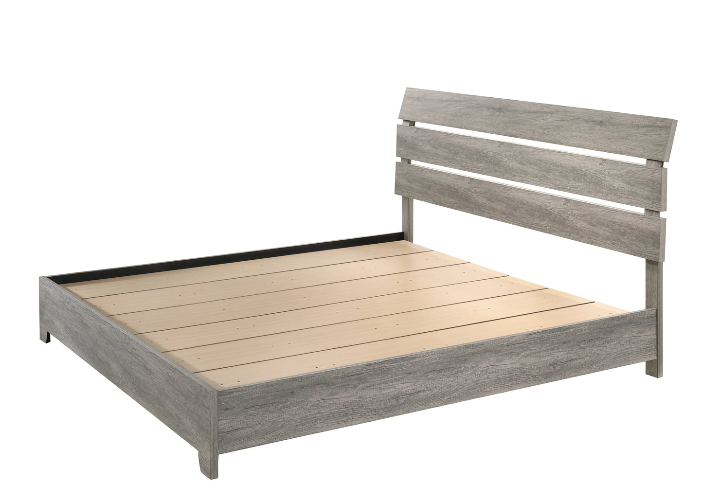 Tundra Gray King Platform Bed Crown Mark