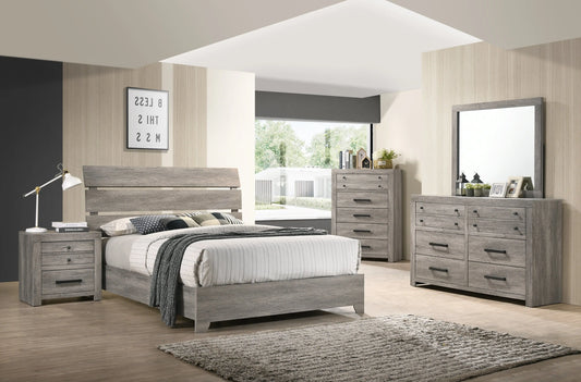 Tundra Gray Platform Bedroom Set Crown Mark