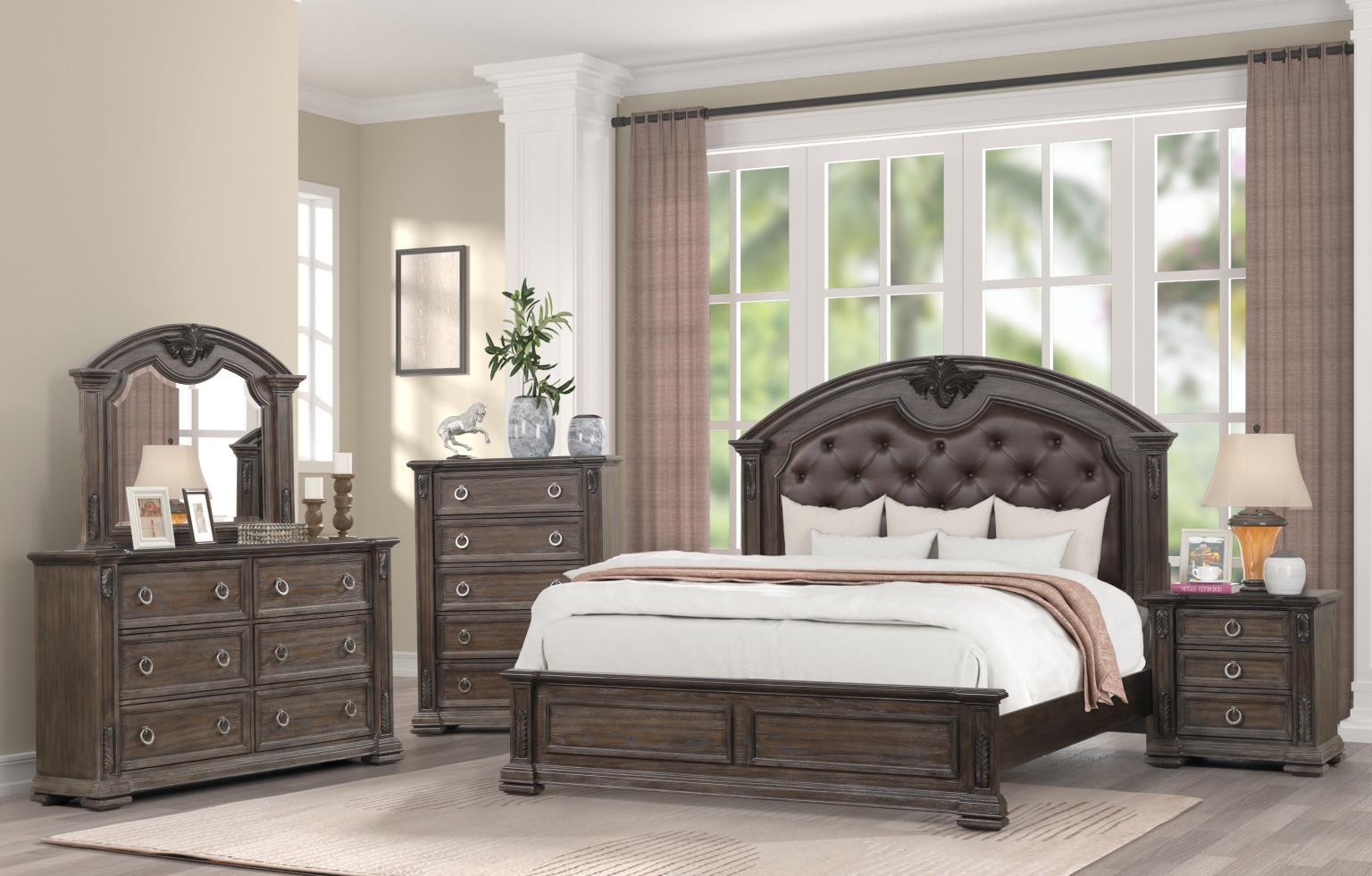 Texas Queen Bed, Dresser, Mirror & Nightstand Massa Gallery Furniture