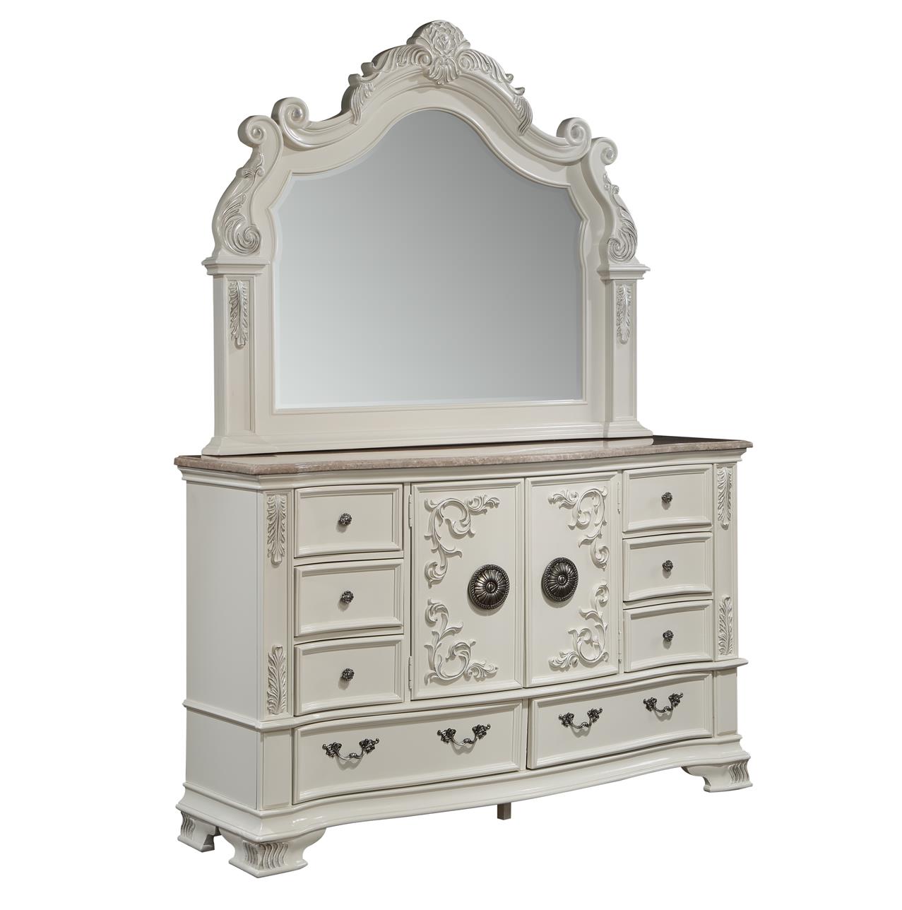 Austin Queen Bed, Dresser, Mirror & Nightstand Massa Gallery Furniture