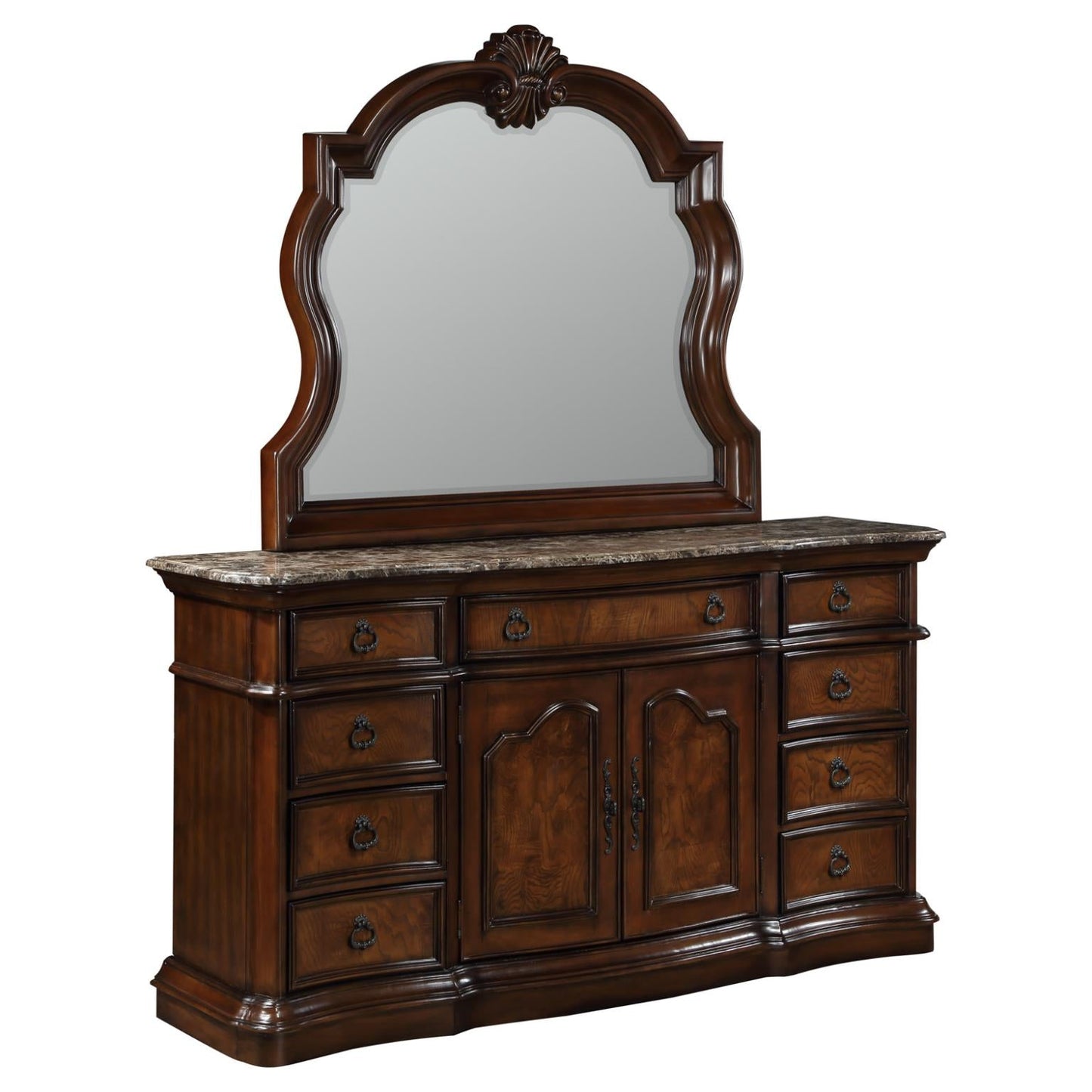 Lorenzo Queen Poster Bed, Dresser, Mirror & Nightstand Massa Gallery Furniture