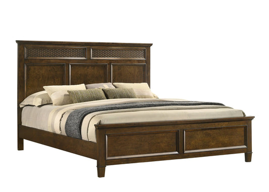 Everdeen Brown King Panel Bed Crown Mark