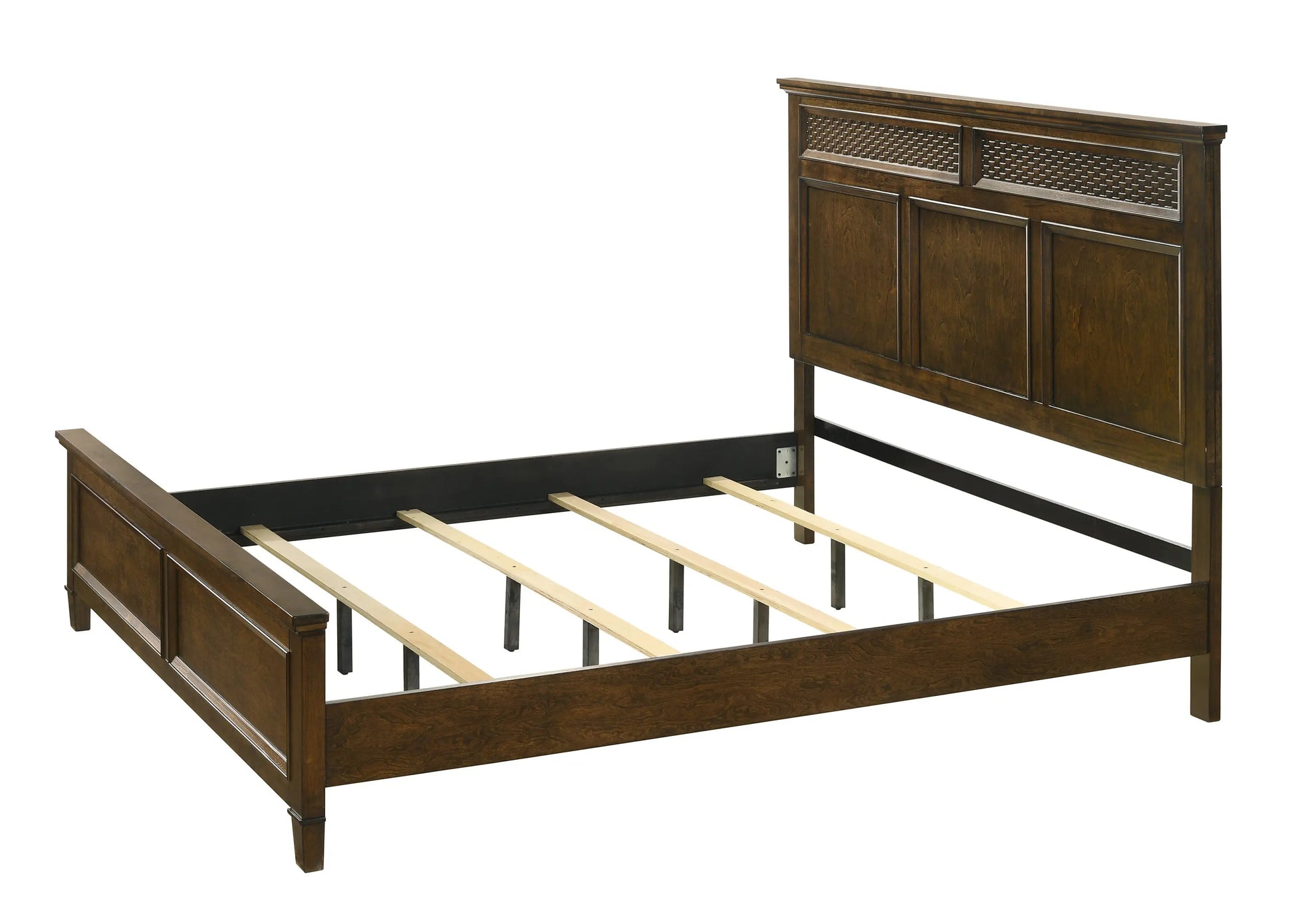 Everdeen Brown King Panel Bed Crown Mark