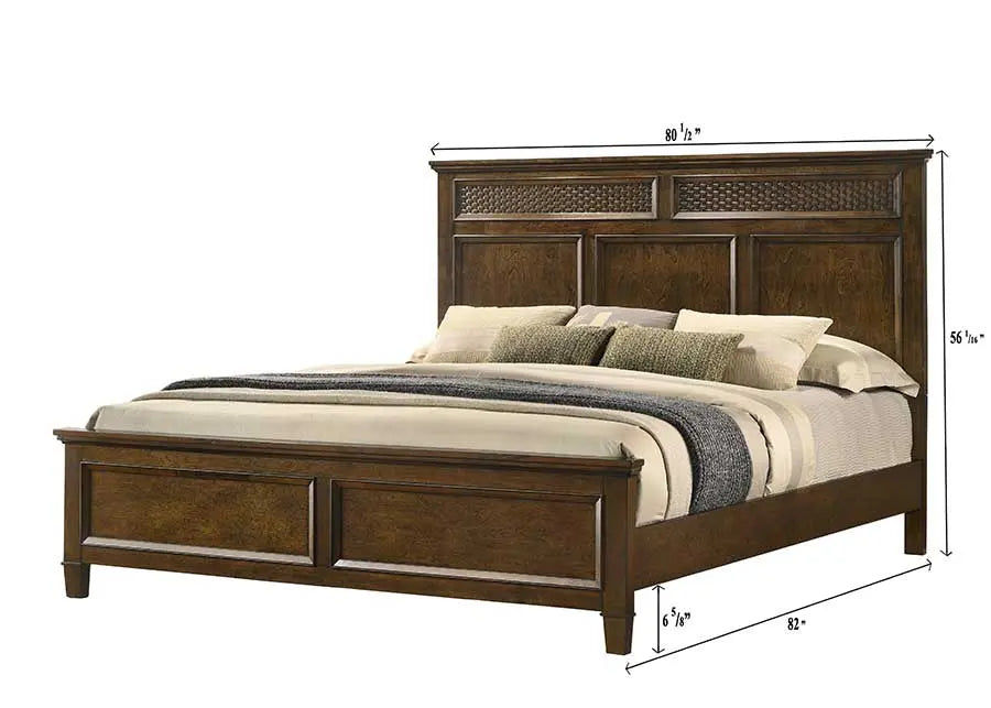 Everdeen Brown King Panel Bed Crown Mark