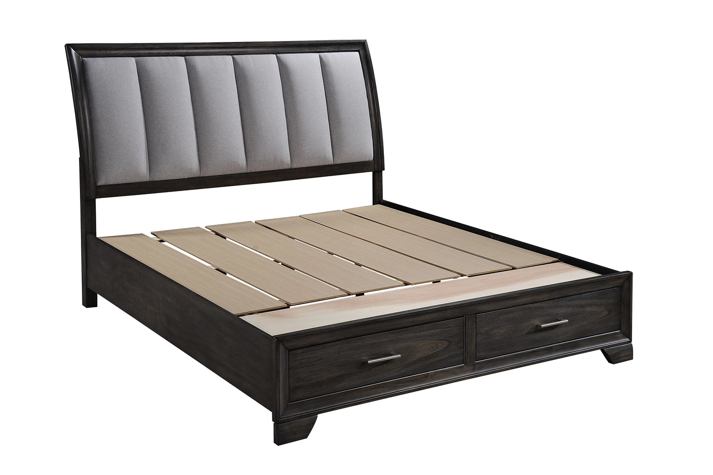 Jaymes Gray Queen Storage Platform Bed Crown Mark