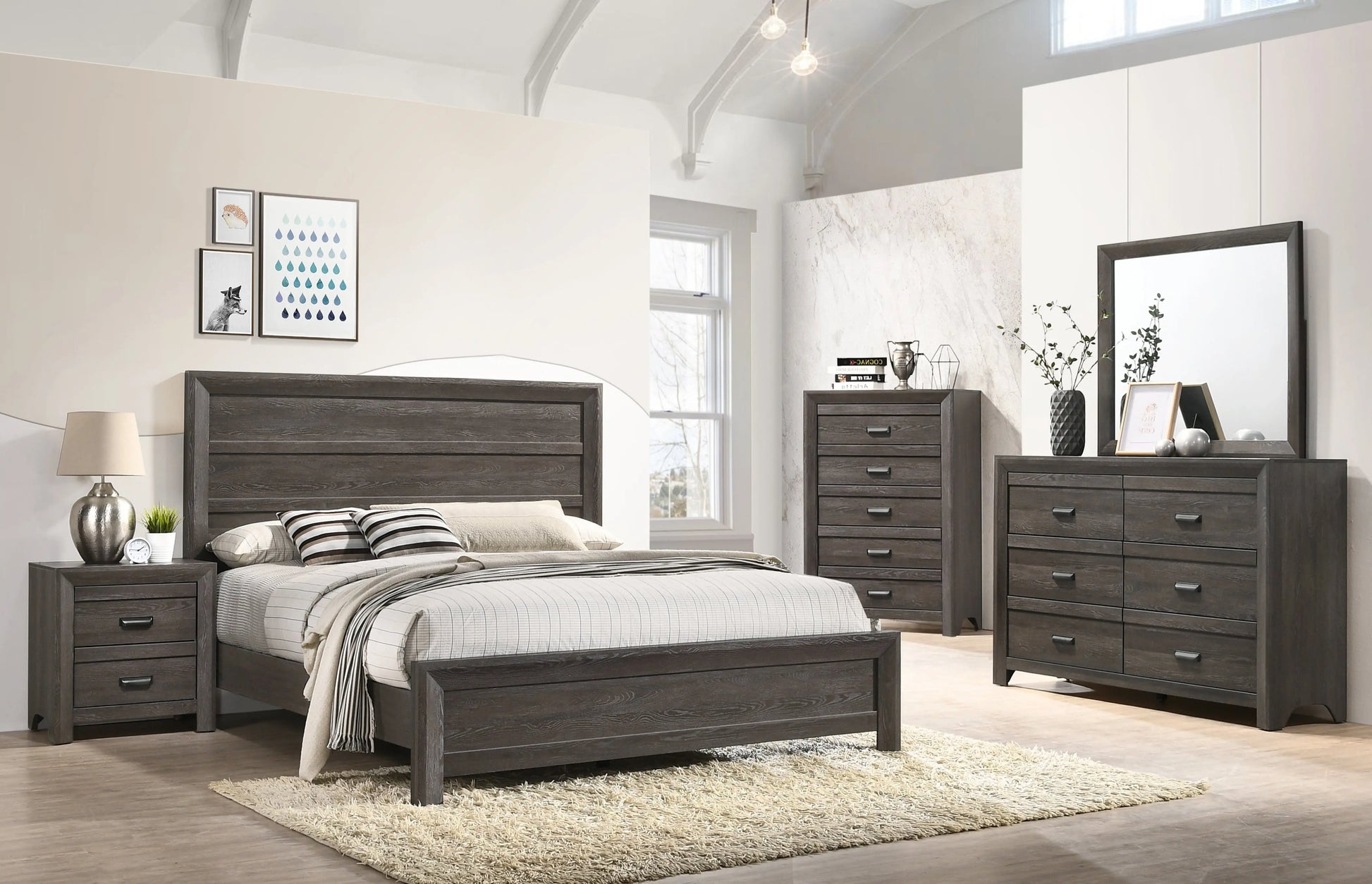 Adelaide Brown Panel Bedroom Set Crown Mark