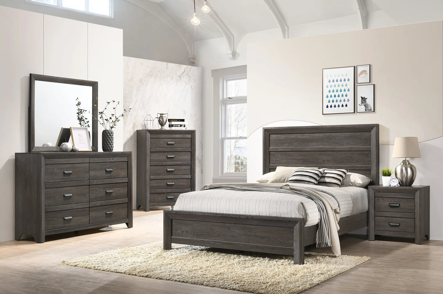 Adelaide Brown Panel Bedroom Set Crown Mark