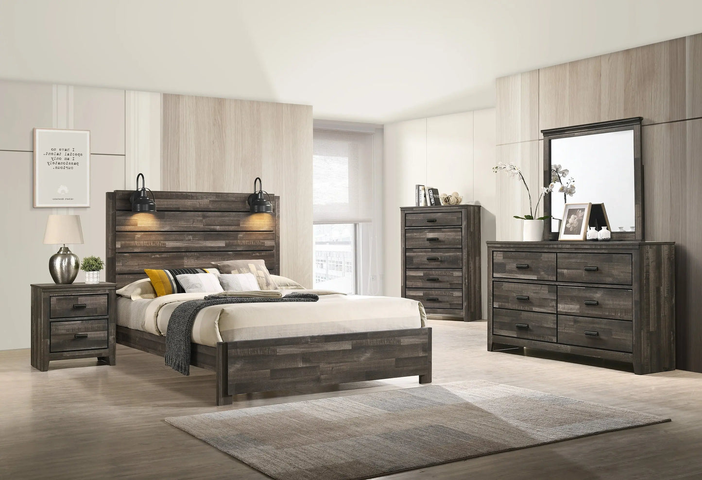 Carter Brown Platform Youth Bedroom Set Crown Mark