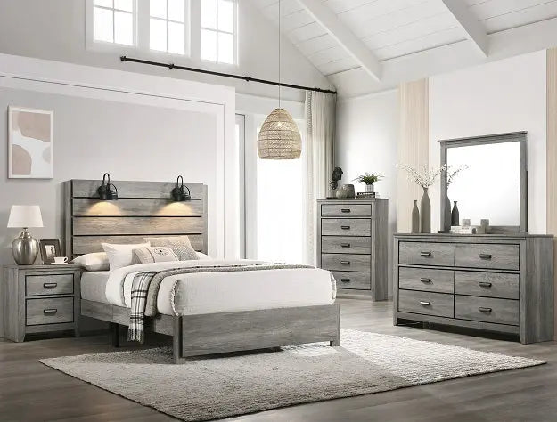 Carter Gray Full Platform Bed Crown Mark