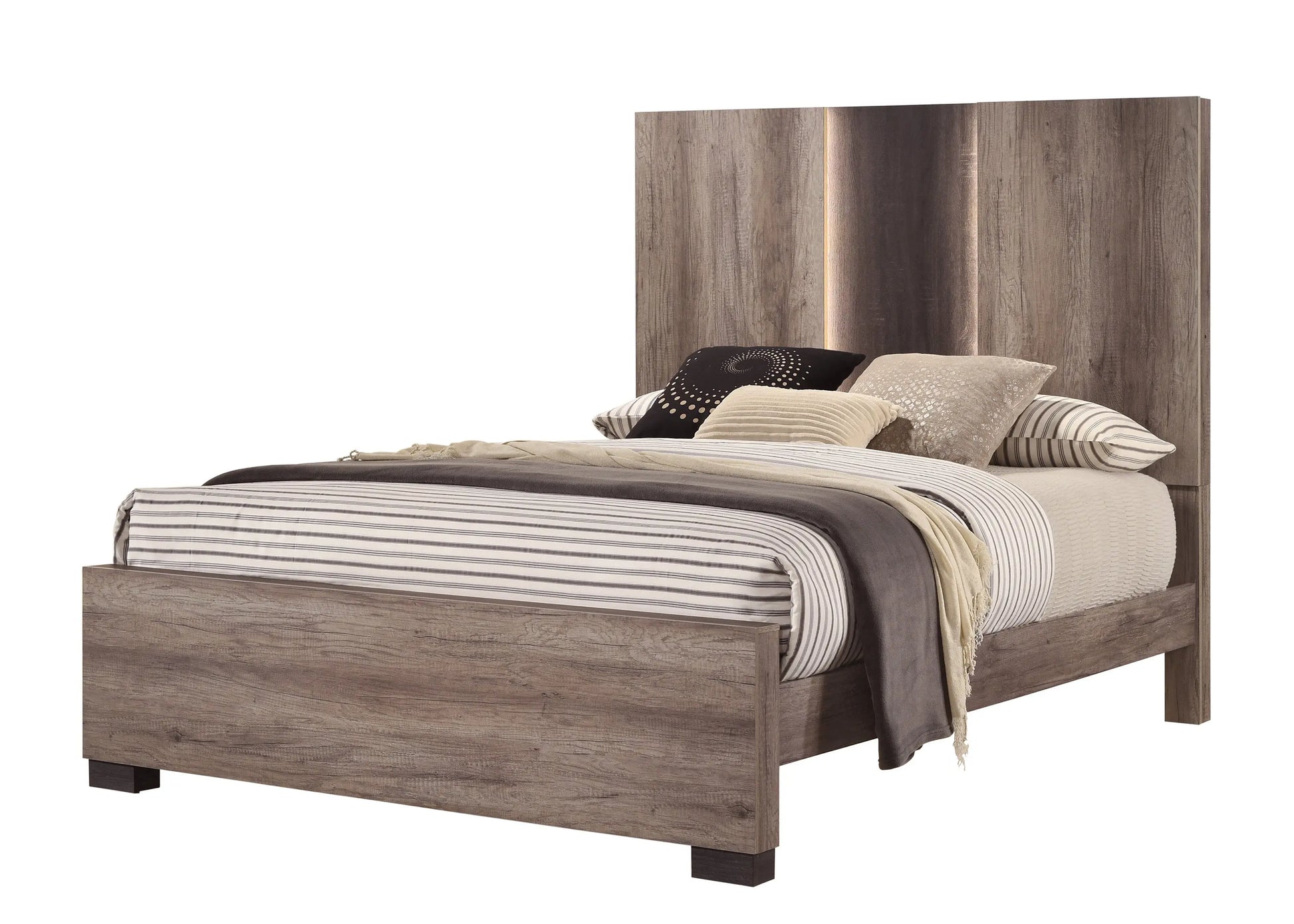 Rangley Brown LED Panel Bedroom Set Crown Mark