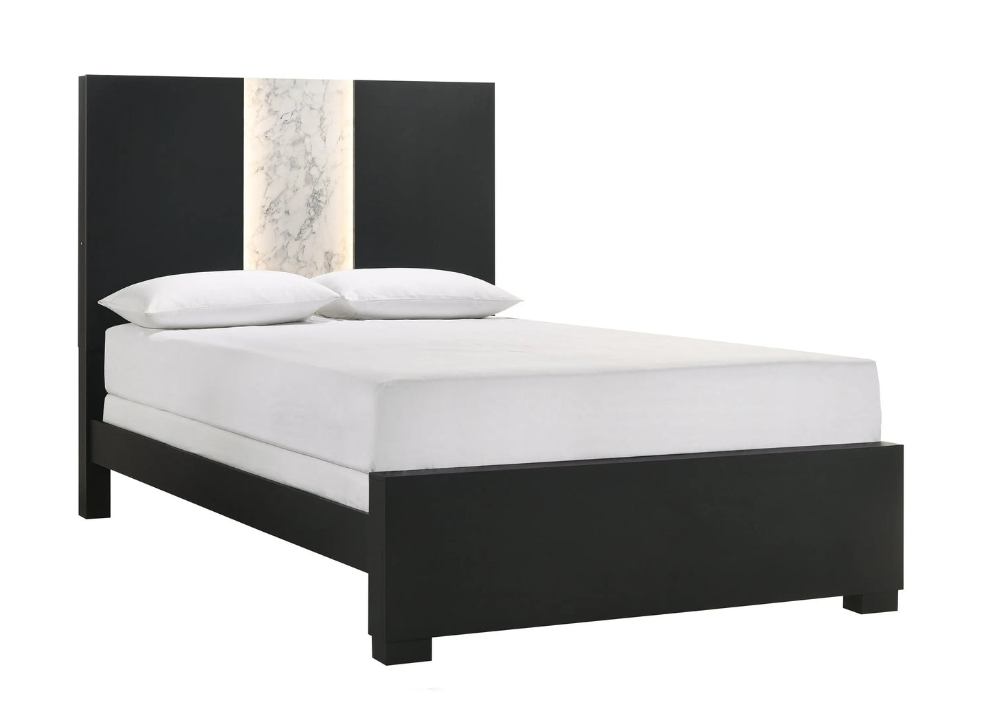 Rangley Black King LED Panel Bed Crown Mark