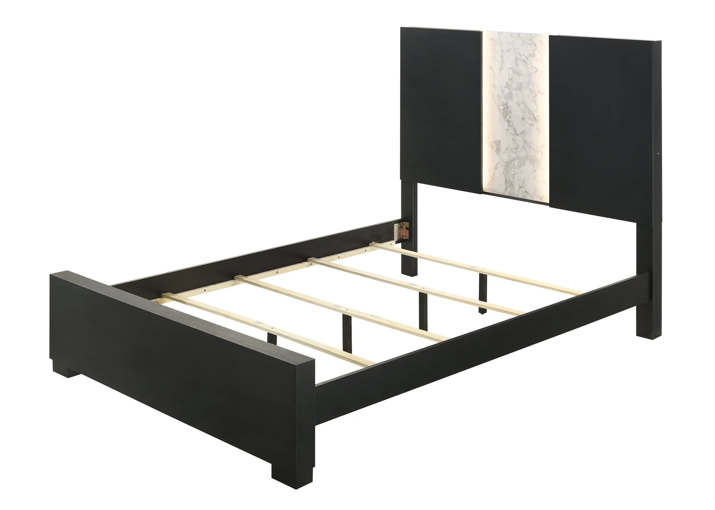 Rangley Black King LED Panel Bed Crown Mark