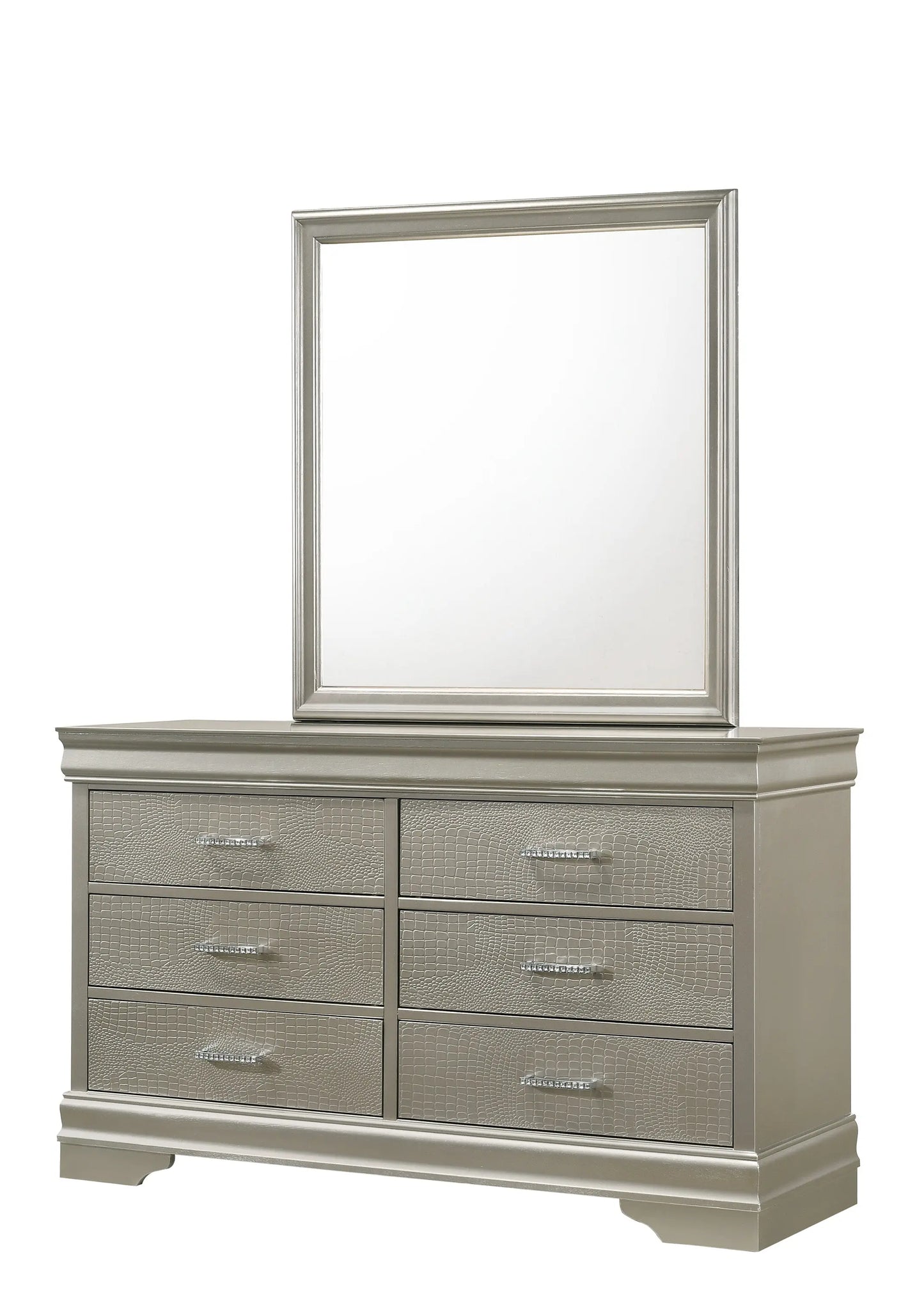 Amalia Silver Bedroom Mirror (Mirror Only) Crown Mark