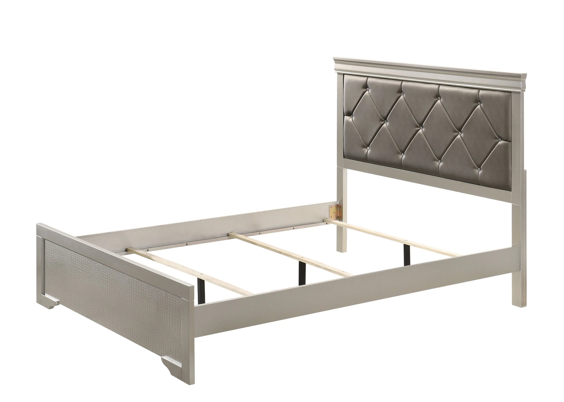 Amalia Silver King Panel Bed Crown Mark