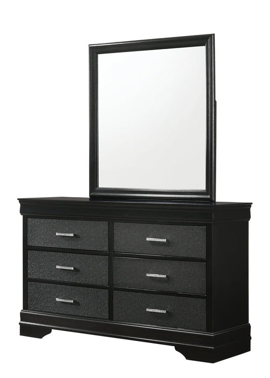 Amalia Black Bedroom Mirror (Mirror Only) Crown Mark