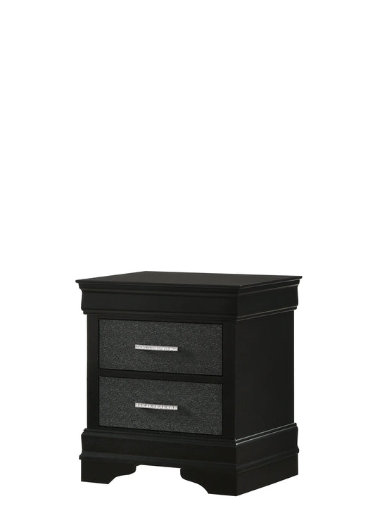 Amalia Black Nightstand Crown Mark