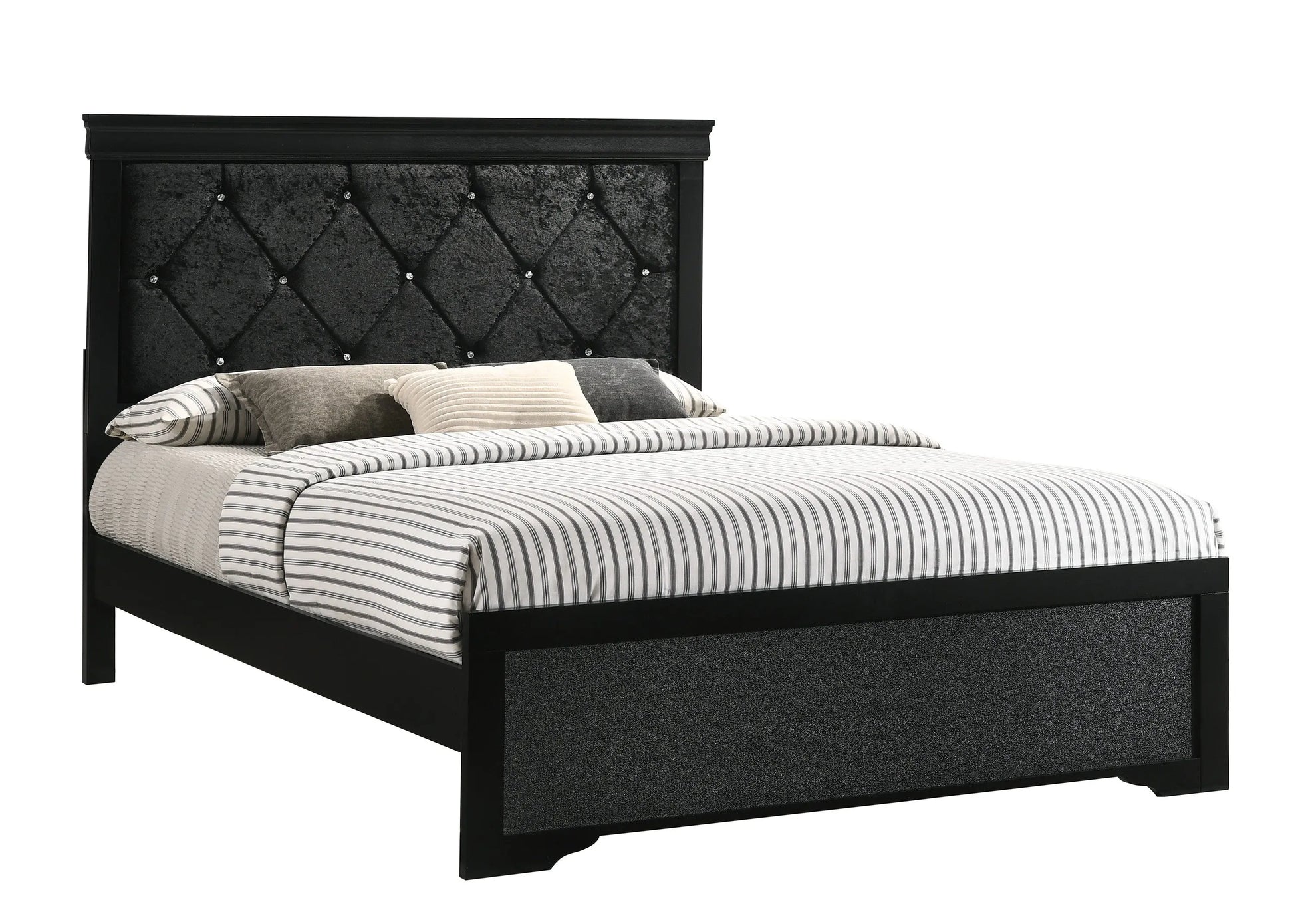 Amalia Black Twin Panel Bed Crown Mark