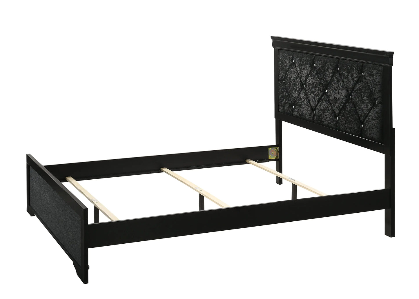 Amalia Black Twin Panel Bed Crown Mark