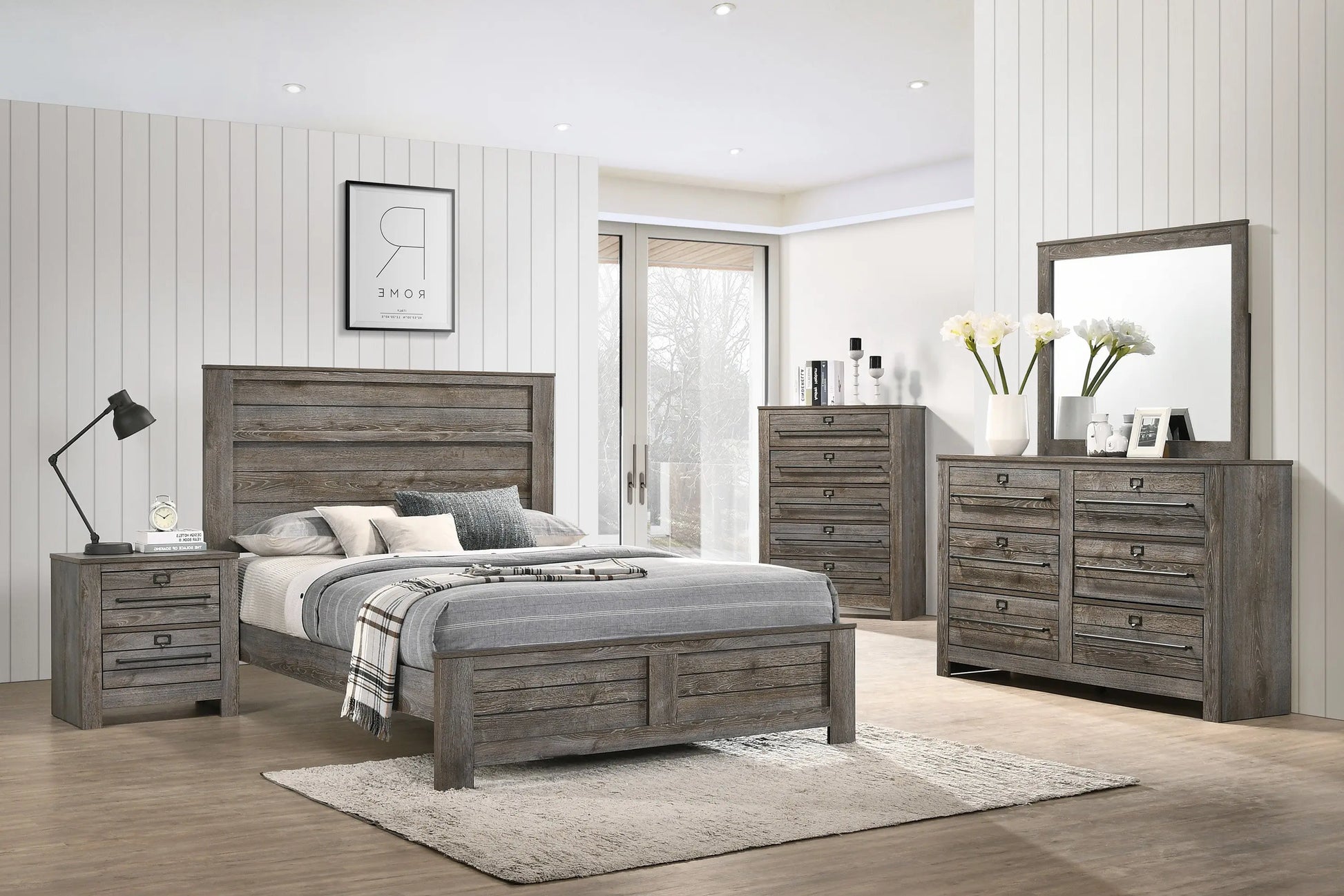 Bateson Brown Panel Bedroom Set Crown Mark