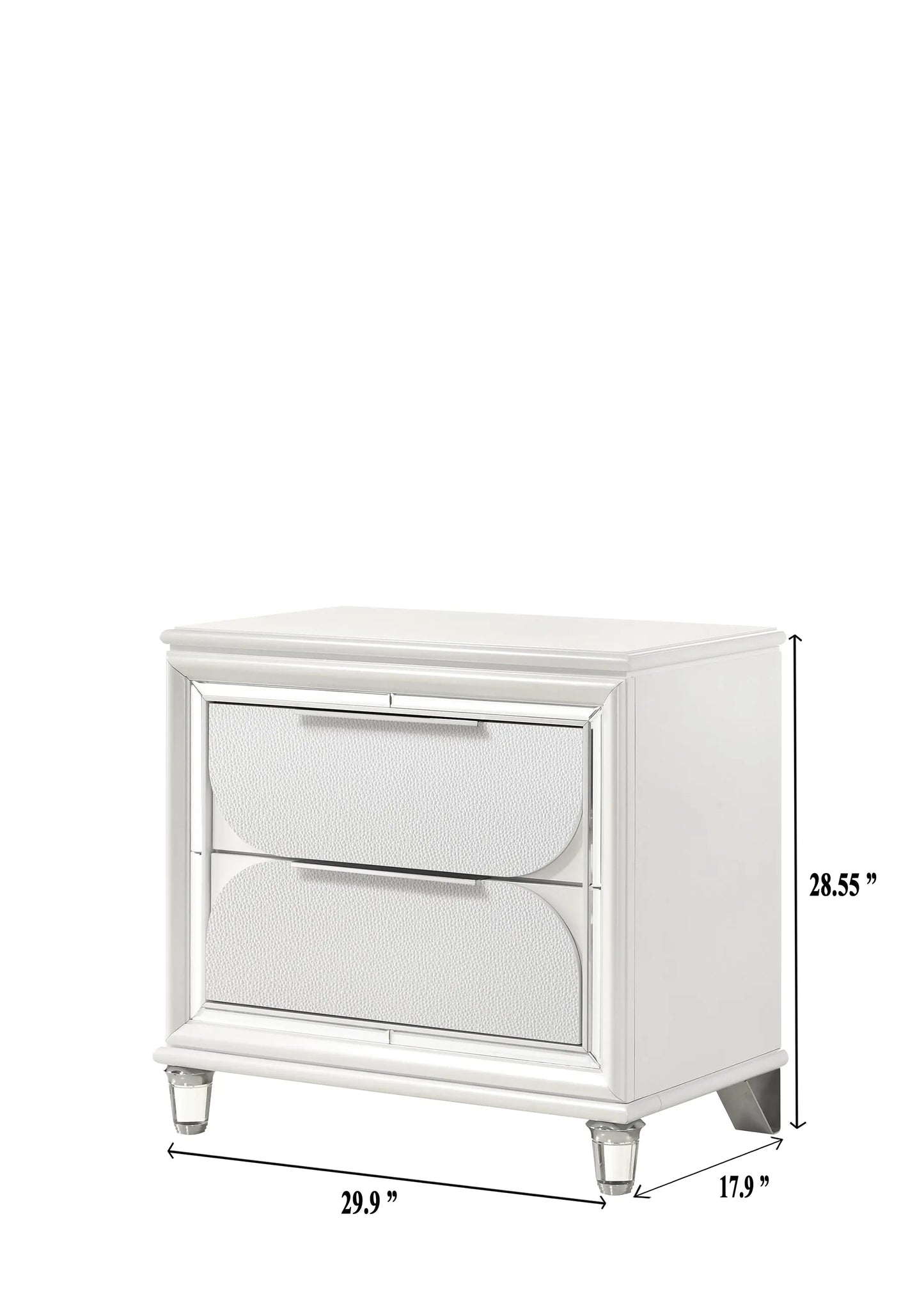 Eden White Nightstand Crown Mark