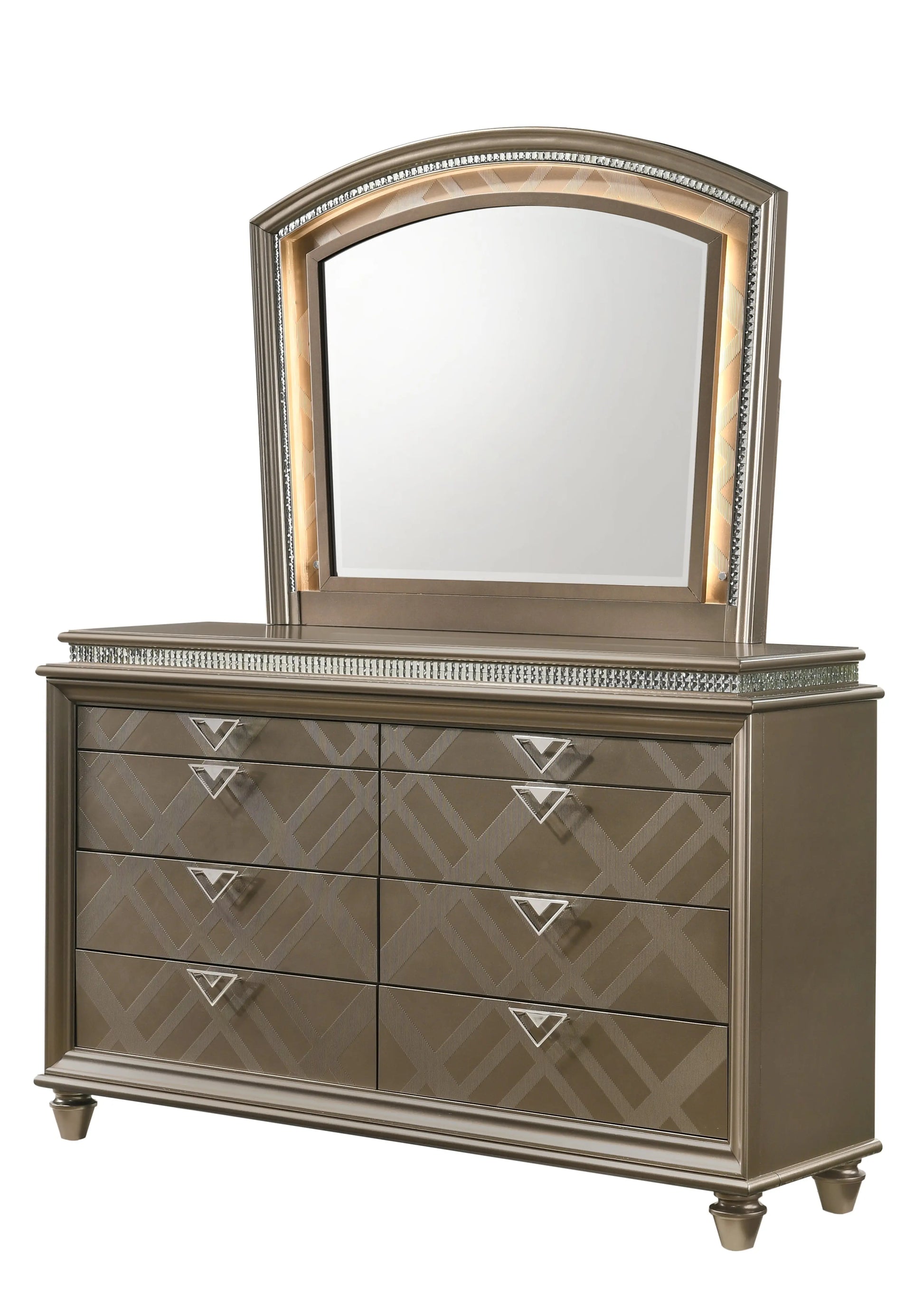 Cristal Gold Bedroom Mirror (Mirror Only) Crown Mark