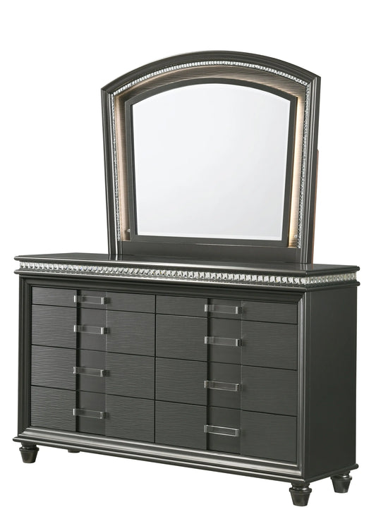 Adira Gray Bedroom Mirror (Mirror Only) Crown Mark