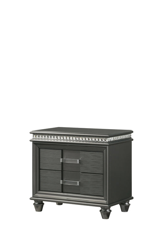 Adira Gray Nightstand Crown Mark