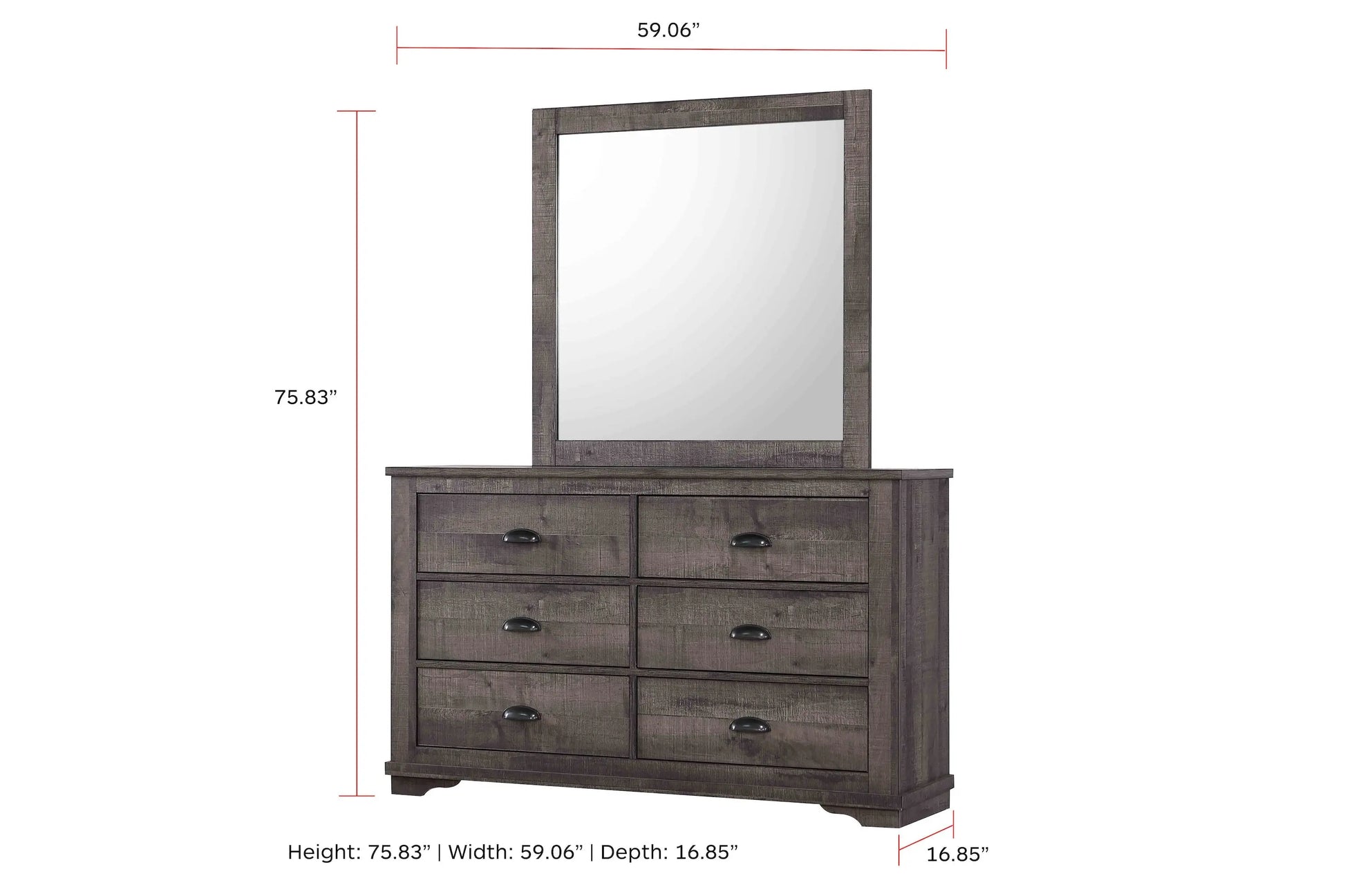 Coralee Gray Dresser Crown Mark