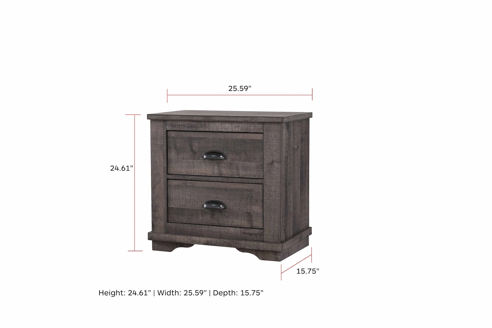 Coralee Gray Nightstand Crown Mark