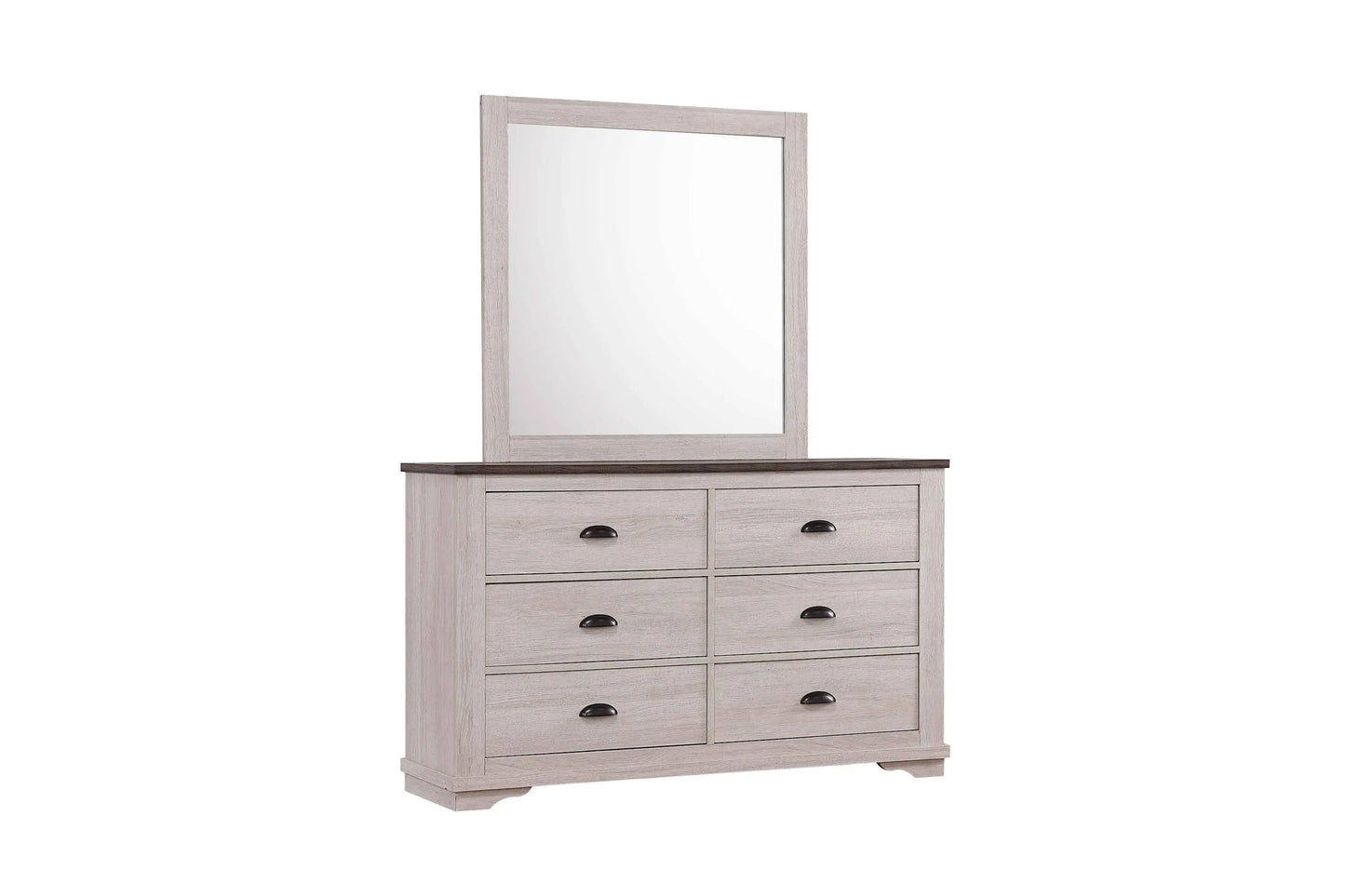 Coralee Chalk/Gray Bedroom Mirror (Mirror Only) Crown Mark