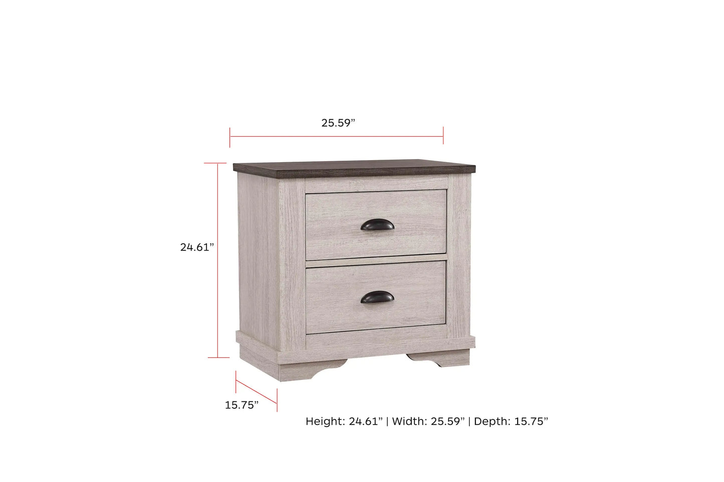 Coralee Chalk/Gray Nightstand Crown Mark