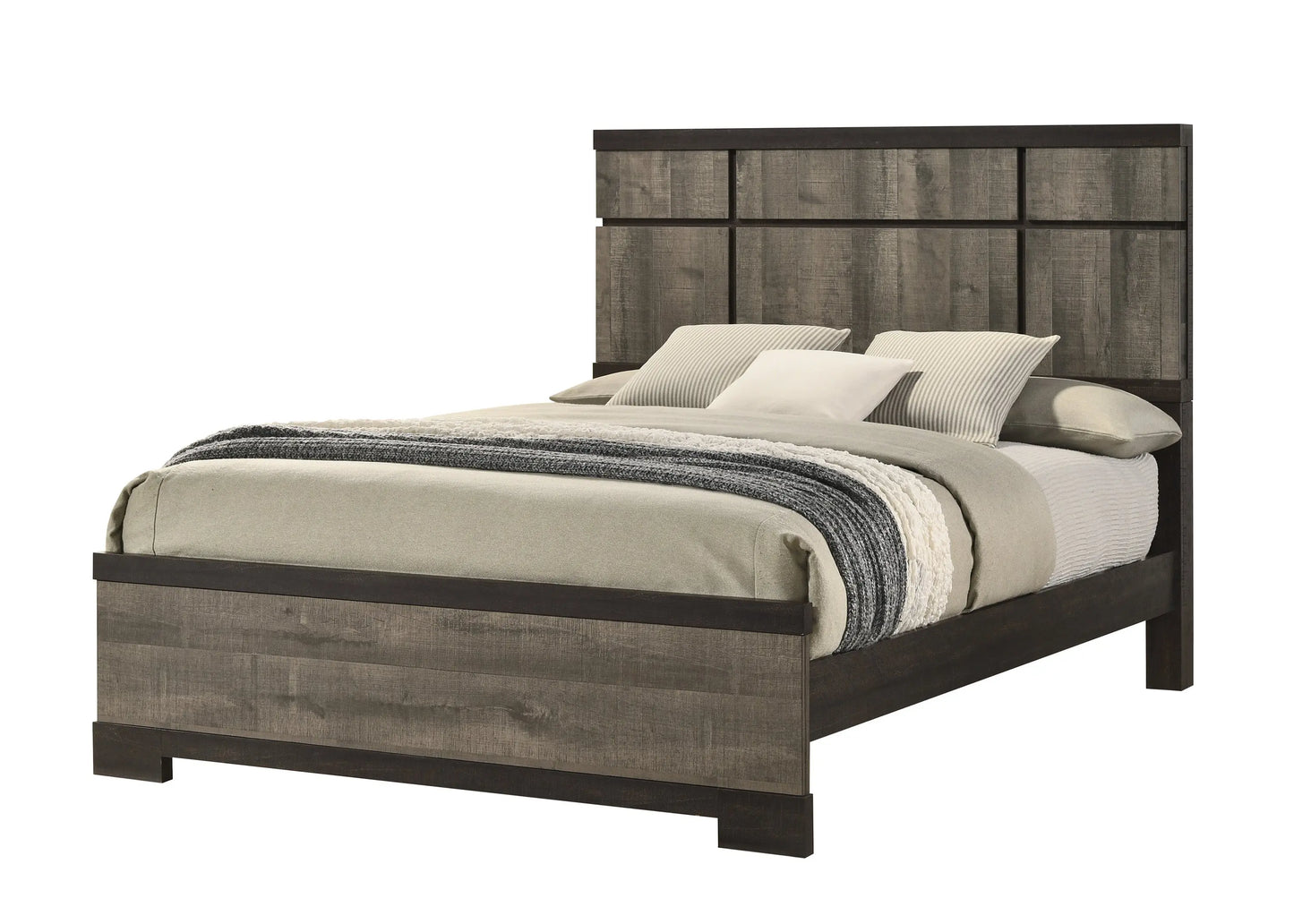 Remington Brown/Gray Panel Bedroom Set Crown Mark