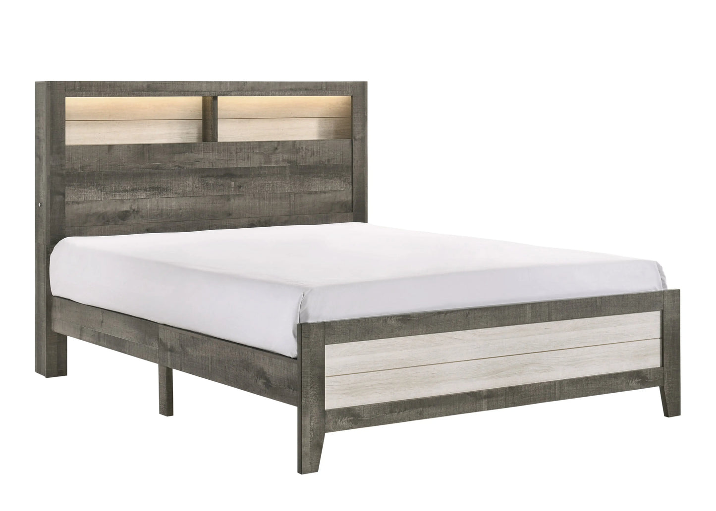 Rhett Brown/Cream LED Platform Bedroom Set Crown Mark