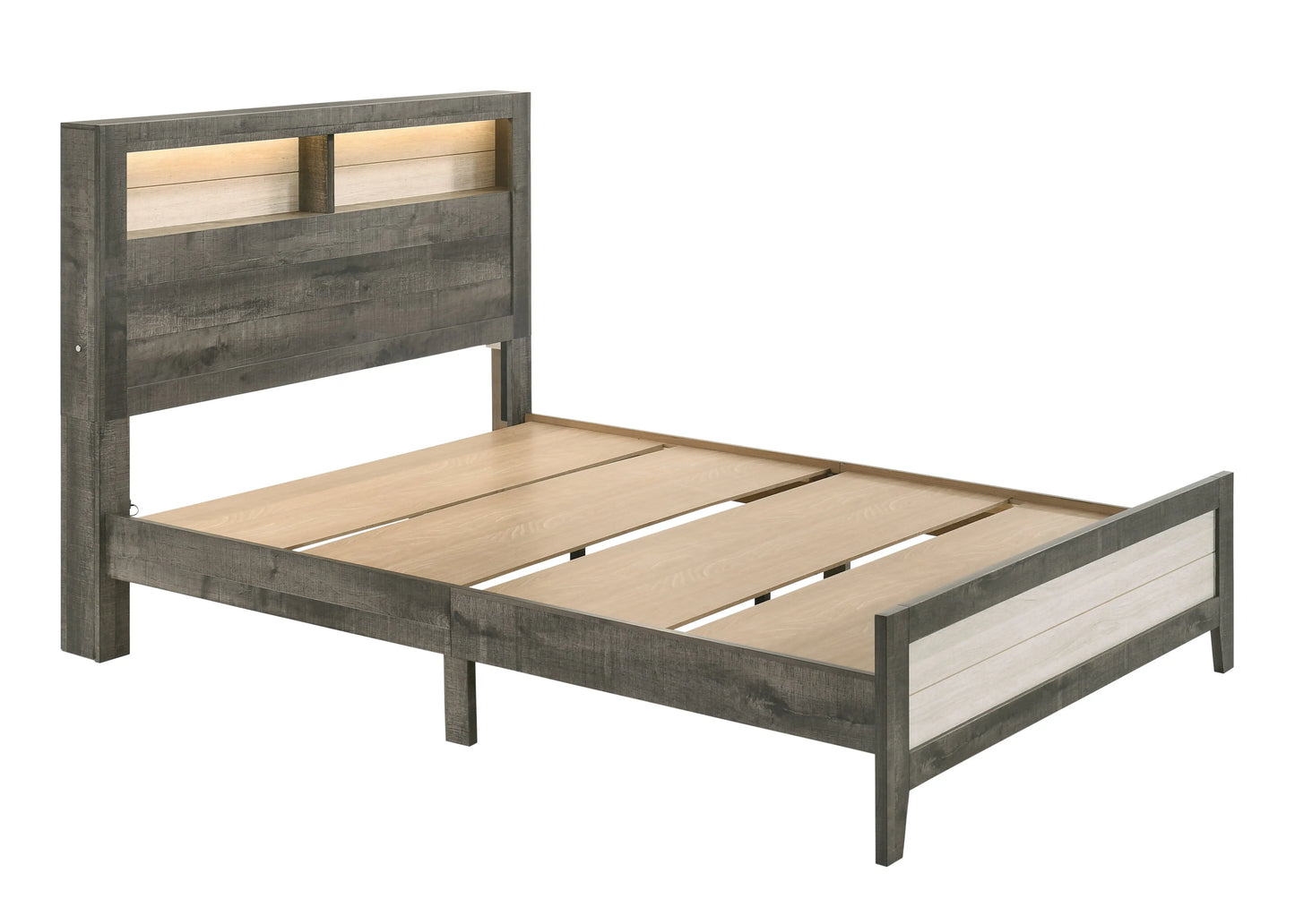 Rhett Brown/Cream LED Platform Bedroom Set Crown Mark