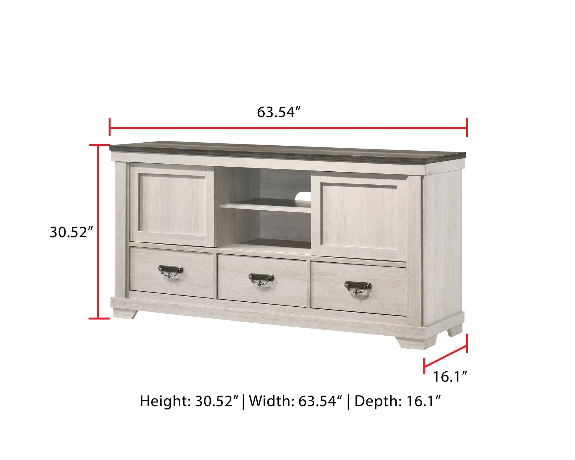 Leighton Cream/Brown TV Stand Crown Mark