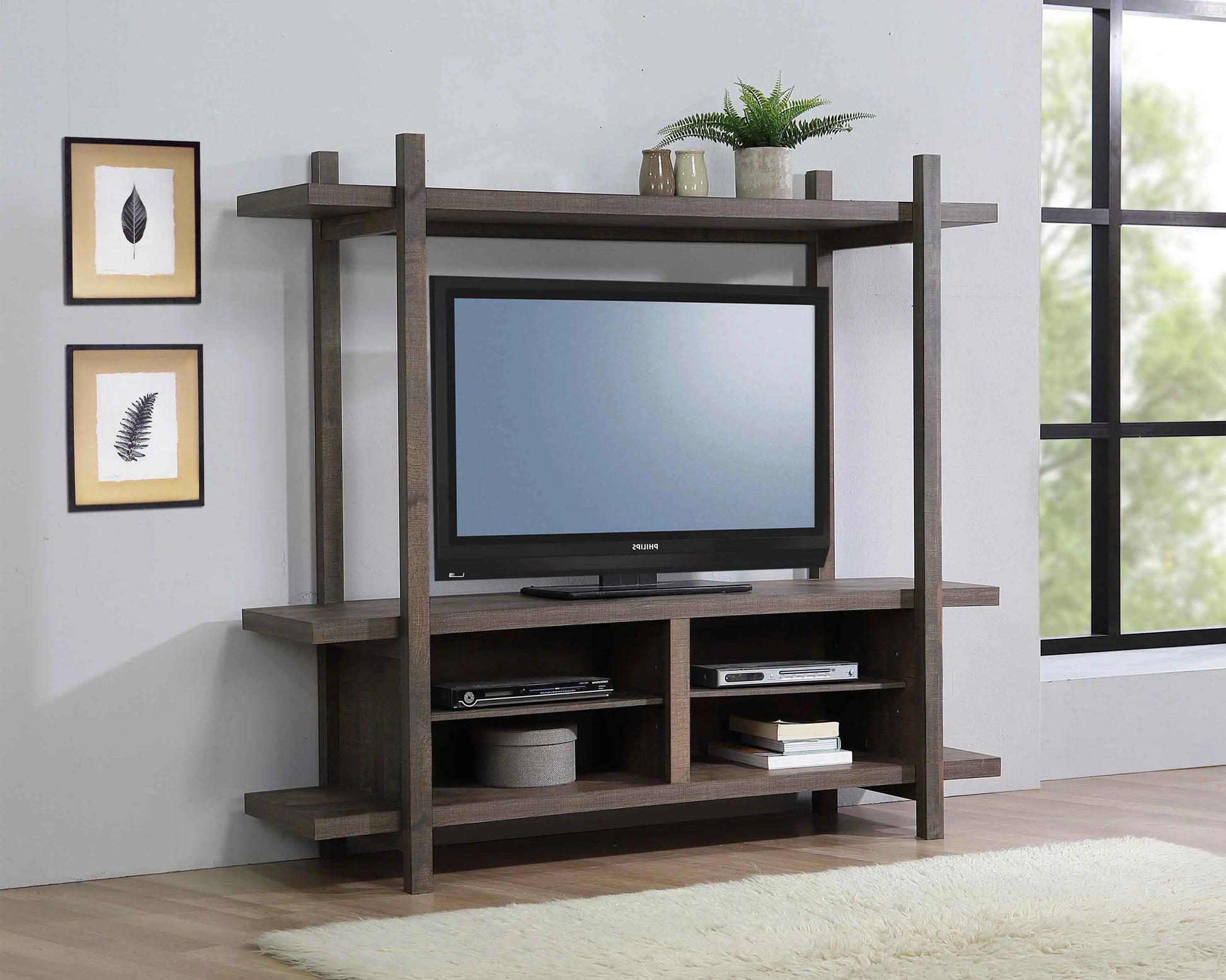 Tacoma Brown 65" Entertainment Center Crown Mark