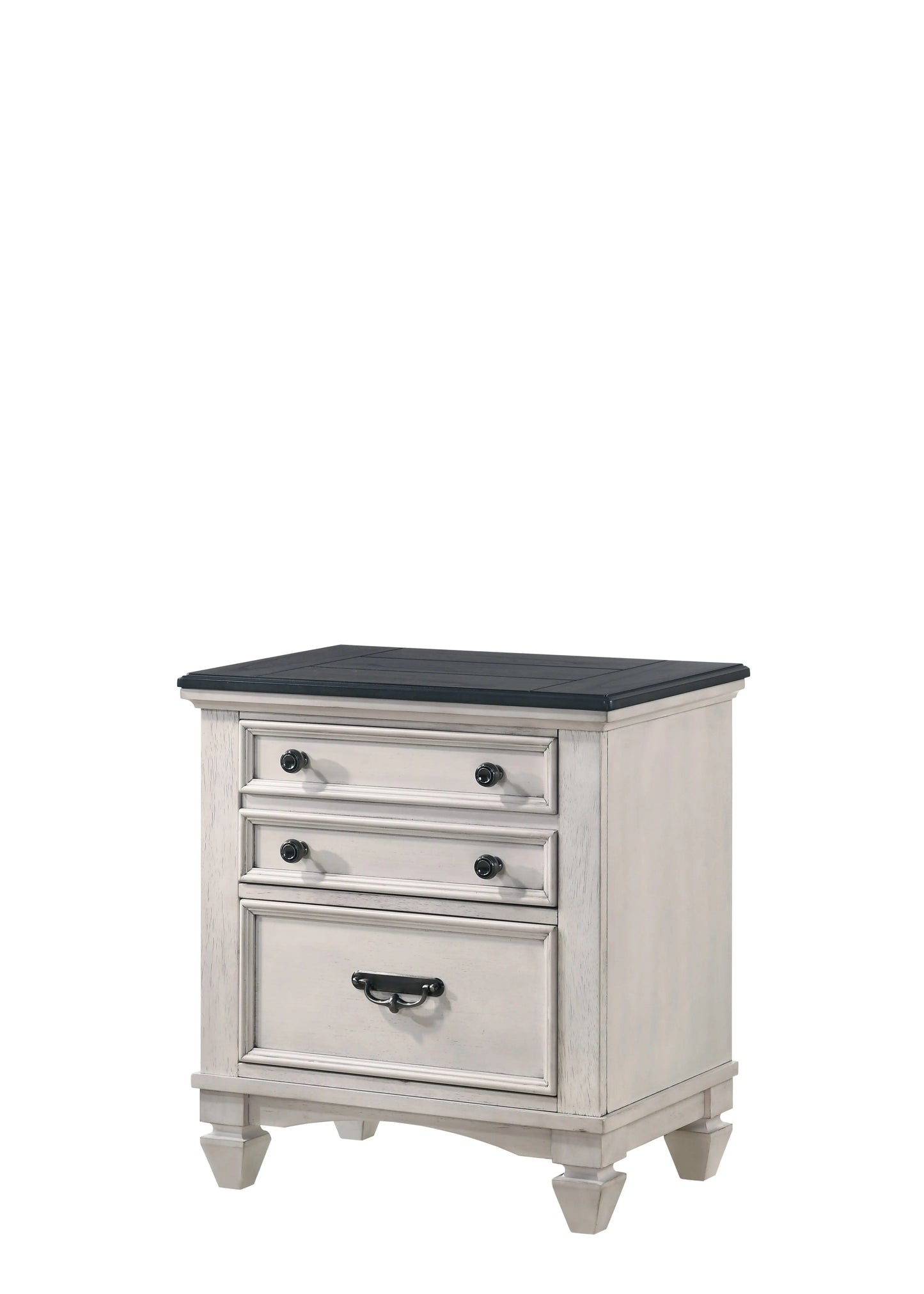 Sawyer Antique White/Brown Nightstand Crown Mark