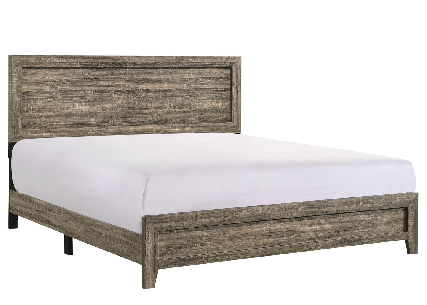 Millie Brownish Gray King Panel Bed Crown Mark