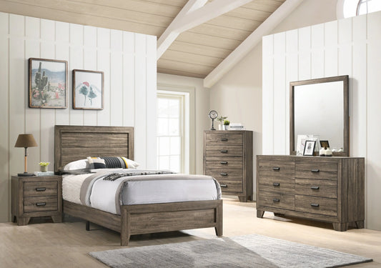 Millie Brownish Gray Panel Youth Bedroom Set Crown Mark