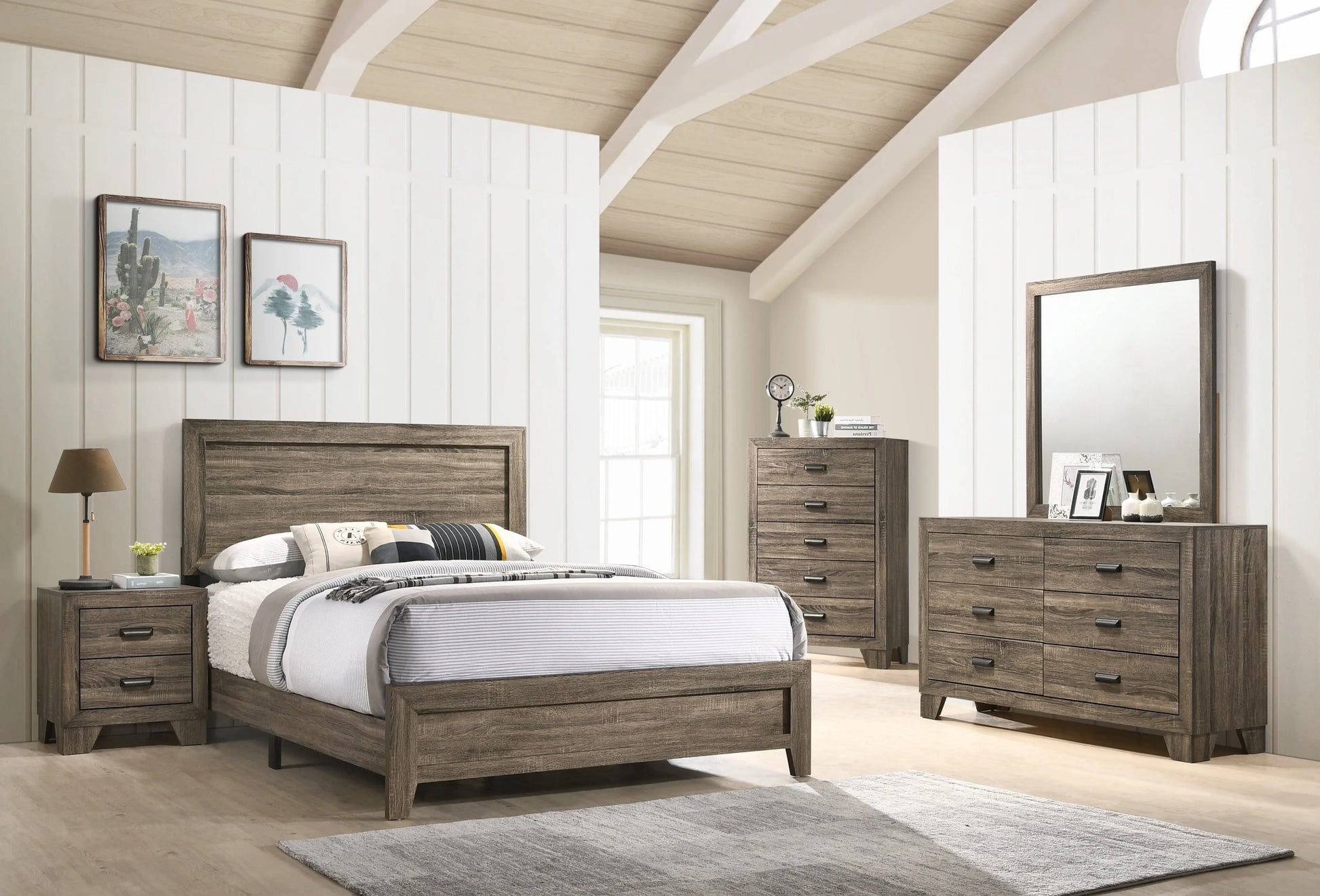 Millie Brownish Gray Panel Bedroom Set Crown Mark