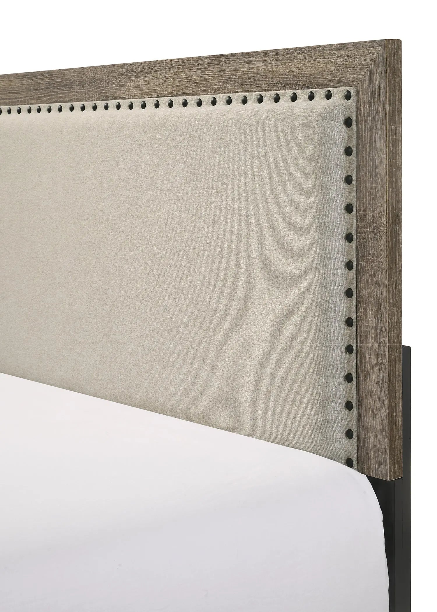 Mille Brownish Gray Queen Upholstered Bed Crown Mark